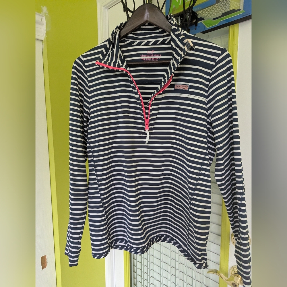 Vineyard Vines Navy and White Striped Pullover